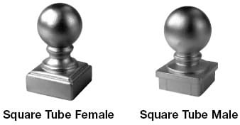 Balls - Square Tube - Aluminium