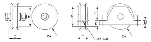 Bottom Gate Rollers - Zinc and Gold Passivat - Sliding Gates