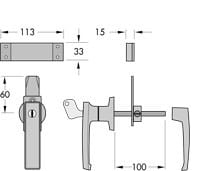 Gate Lock Kit - Chrome Finish - To Suit Steel Privacy Gate