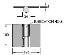 Heavy Duty Ball B Ring Hinge (Prison Hinge) - Weld on - Zinc Plated