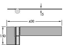 Heavy Duty Ball B Ring Hinge - Weld On - Zinc Plated