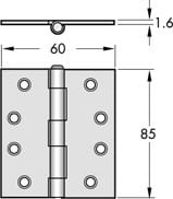 Narrow Butt Hinges - Loose Pin - Zin Plated - Brown