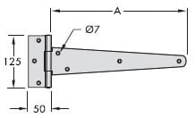 Scotch T Hinges - Galvanised - Brass Pin