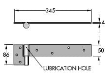 Standard Ball B Ring Hinge - Bolt On - Zinc Plated