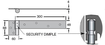 Trio Security Bolt-on Heavy Duty B Ring Hinge - Zinc Plated