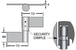 Trio Security Weld-Weld On B Ring Hinge - Zinc Plated