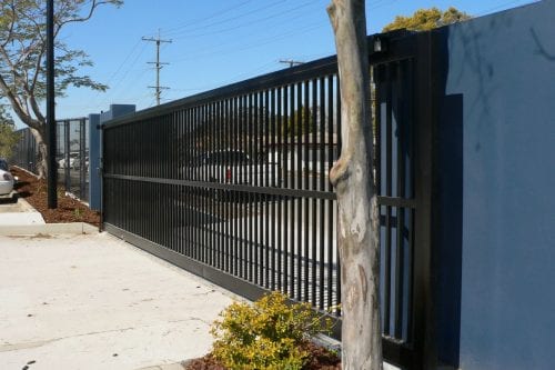 black sliding automatic gate